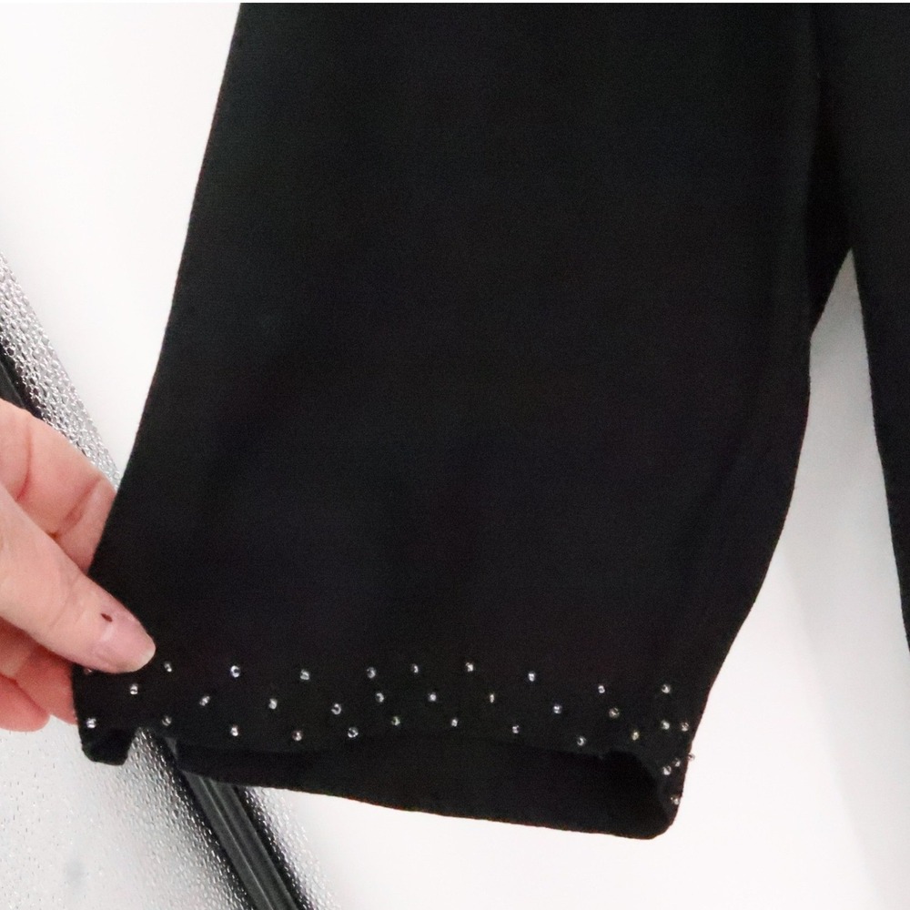Maggie Barnes Black Linen Blend Tunic Top‎ Embroidered Beaded Plus Size  1X - Picture 3 of 11